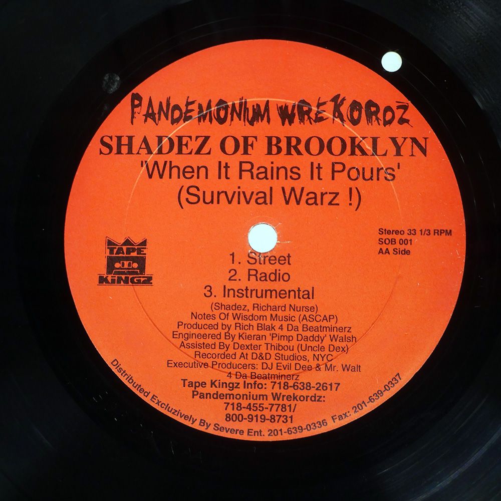 US盤 SHADEZ OF BROOKLYN/CHANGE/PANDEMONIUM WREKORDZ SOB001 12