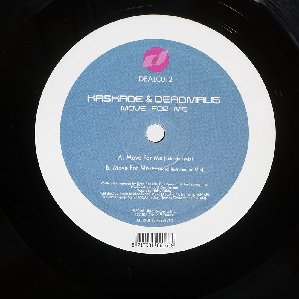 オランダ盤 KASKADE & DEADMAU5/MOVE FOR ME/DEAL DEALC012 12 【公式