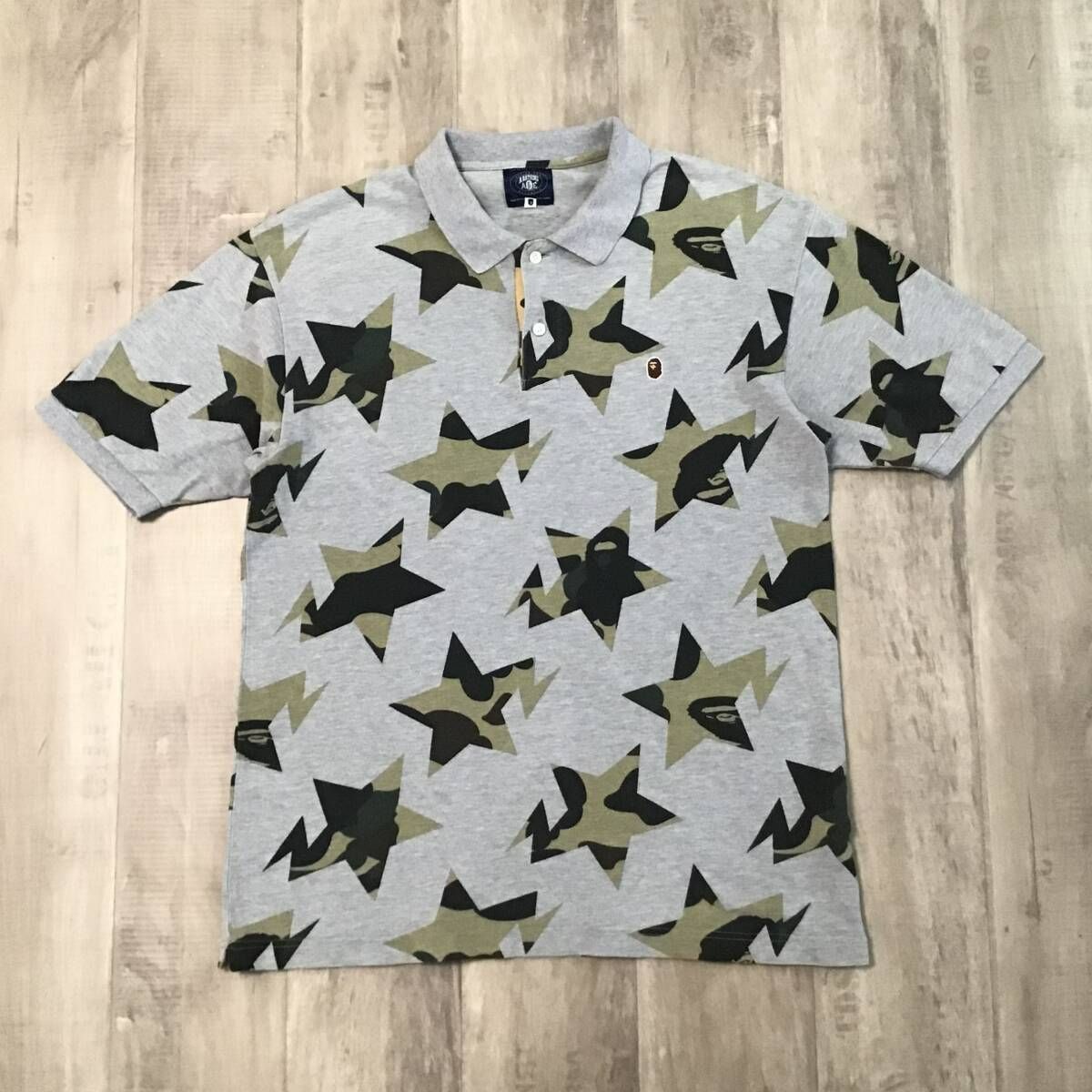 ☆XL☆ BAPE CAMO スター ポロシャツ a bathing ape STAR BAPE sta 1st