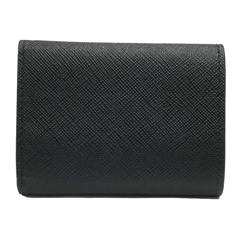 PRADA プラダ トライアングルロゴ 三つ折り財布 1 MH 042 ブラック サフィアーノレザー レディース 財布