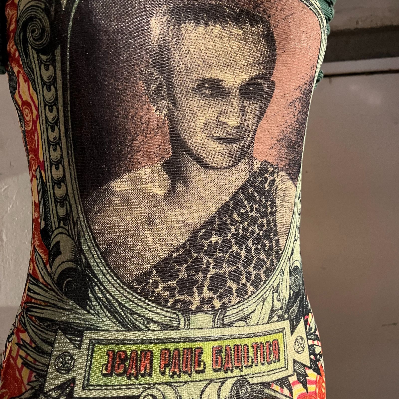 Jean Paul GAULTIER MAILLE 94ss Self Portrait Tattoo Tank ジャンポールゴルチエマイユ 1994ss 90s 転写 肖像画 タトゥー パワーネット ベスト FUZZI オンワード