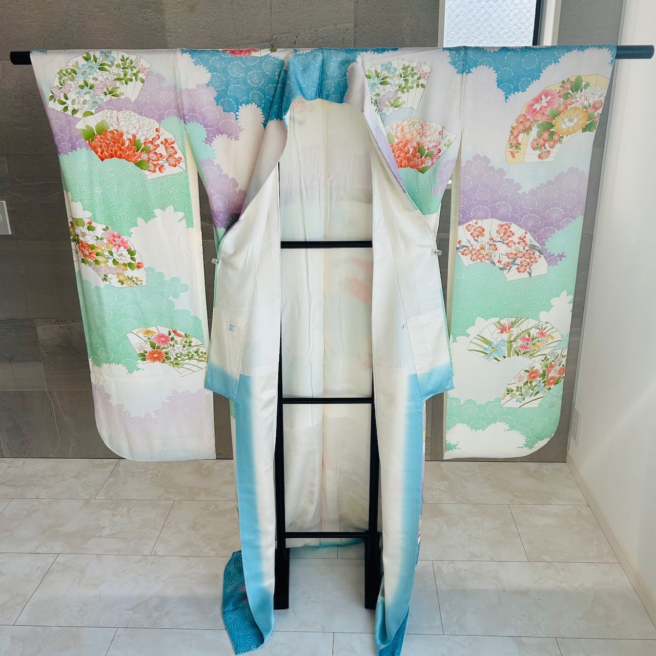  着物 帯 帯締め セット 振袖 白系 花 上品 袋帯 華やか 管理番号KKVMI 87 振袖 着物