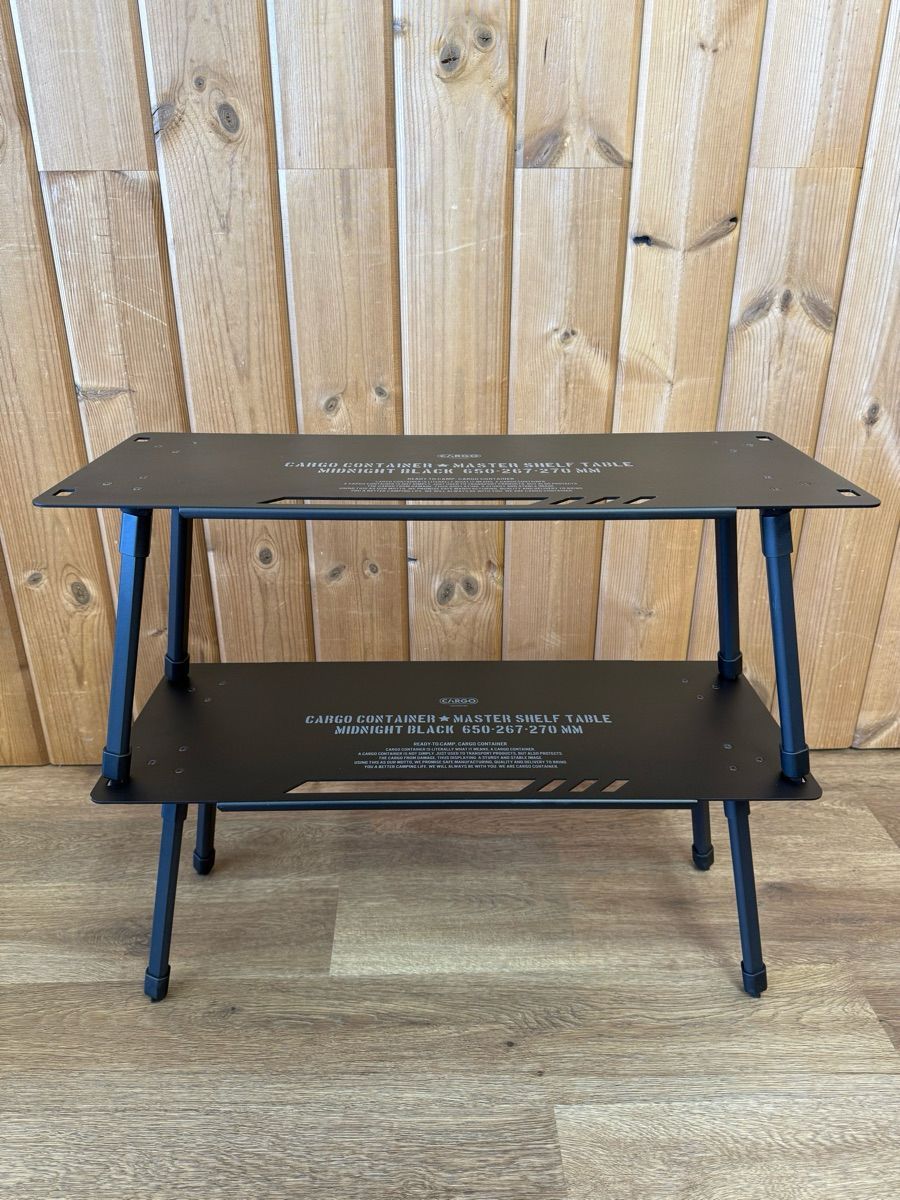 展示 CARGO CONTAINER マスターシェルフテーブル 2台セット アルミ製 軽量 ローテーブル 2段シェルフ OLIVEOS_COM_TR
