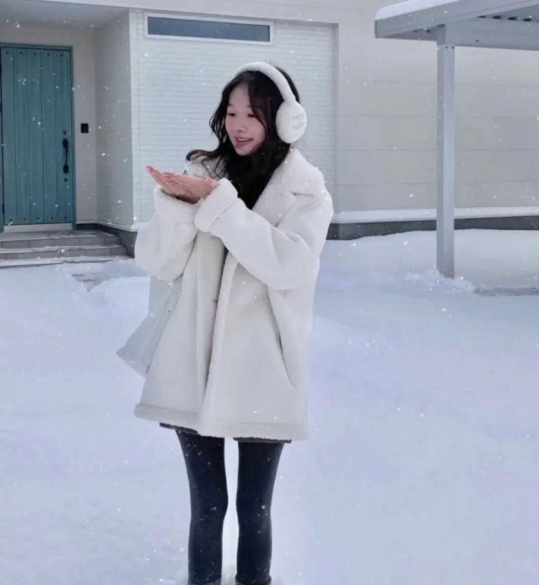 ルベーヌ シアリング リバーシブル ムートン アイボリー S