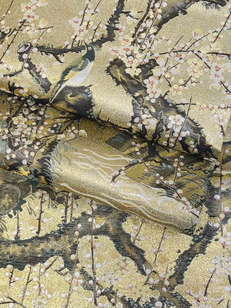 特選 西陣あさぎ 伊藤若冲 壱阡八百口織 全通 丸帯 日本の御宝物 芍薬