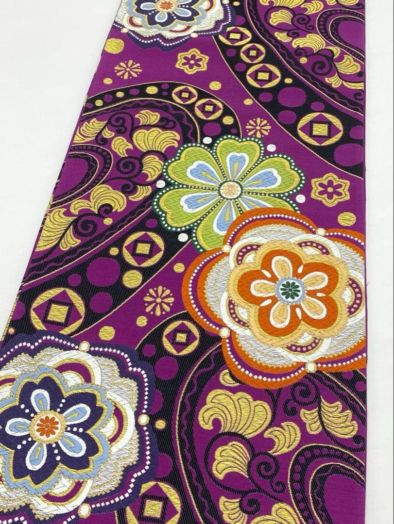 新品 正絹 袋帯 西陣 翠洸織 唐織 華丸紋様 未仕立て品 4285 正絹袋帯 翠洸織 | 袋帯 | 京都西陣 帯の卸し問屋 帯みのり