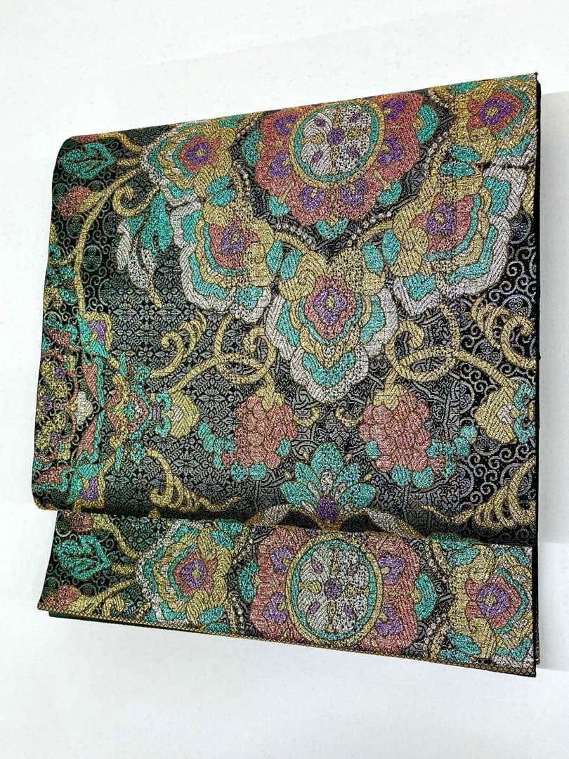  西陣織 今井織物 王朝綴 九百引箔織 袋帯 大華紋 正絹 未仕立て品 六通 D 124 袋帯 帯