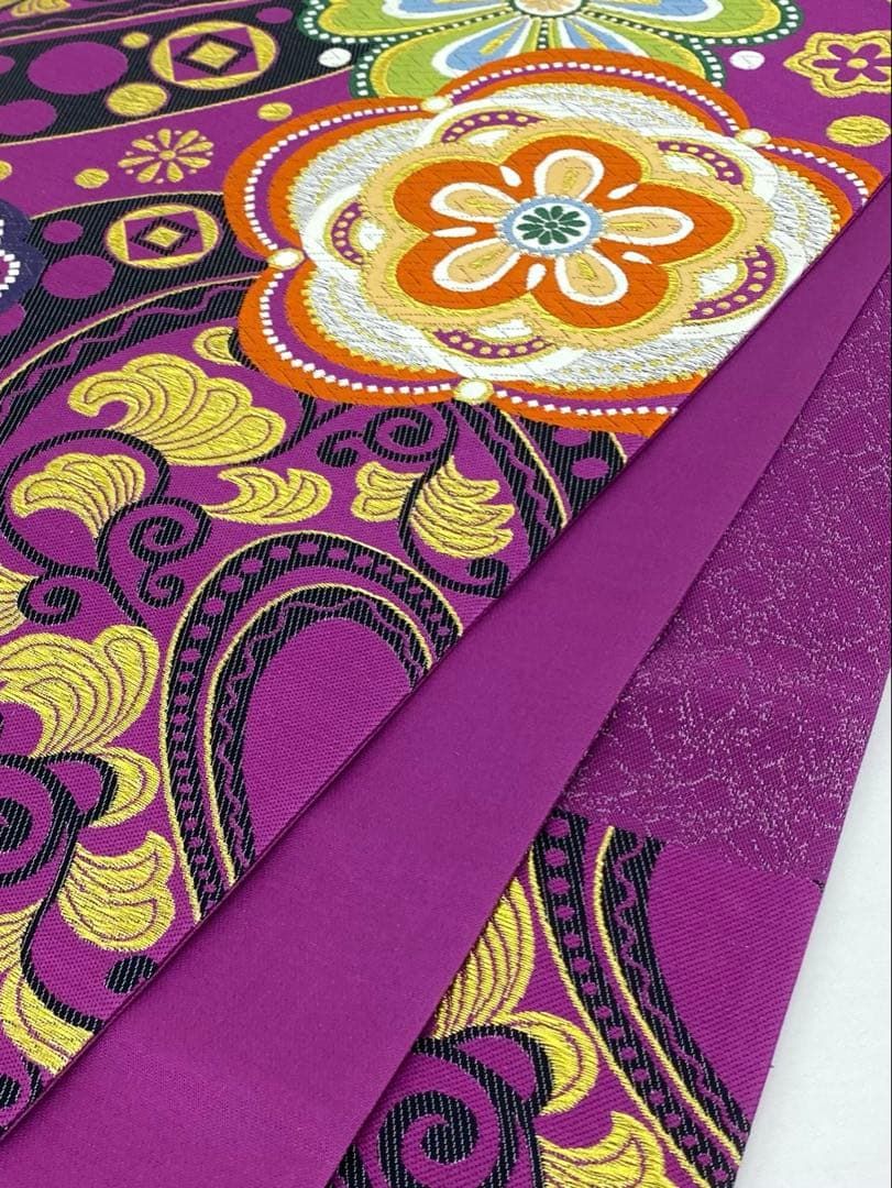  西陣織 樹織物 袋帯 正絹 振袖 豪華 風花 芯なし仕立て D 122 袋帯 帯