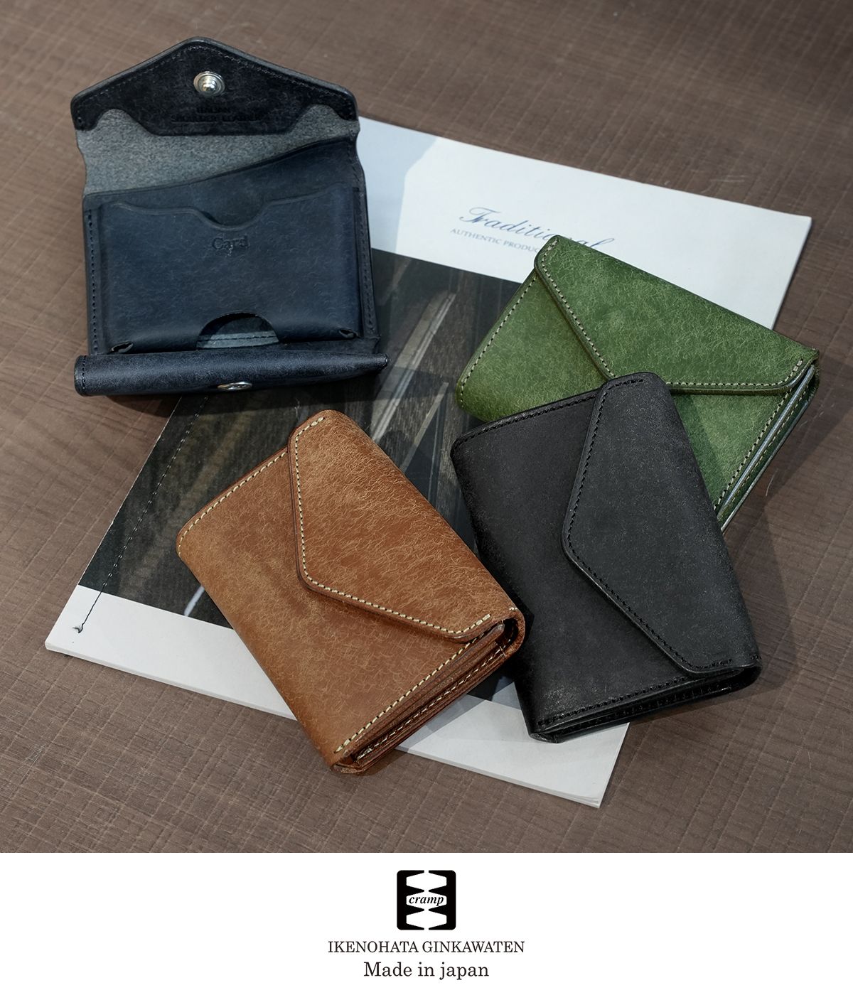 クランプ 二つ折り財布 ミニ財布 メンズ ブランド レザー 本革 軽量 小さい財布 イタリアンヌバックレザー コンパクトウォレット Cramp Italian Nubuck Leathe Cr-170PB