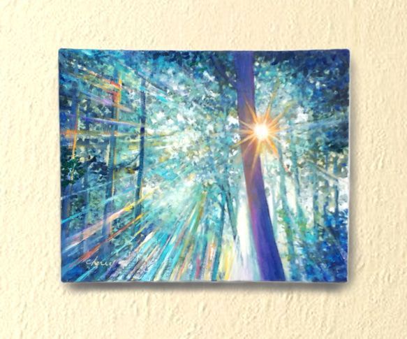 一点物】『 光の森へ 』油絵 F3号 油彩 油画 絵画 風景画 - メルカリ
