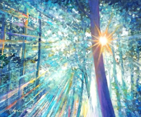 一点物】『 光の森へ 』油絵 F3号 油彩 油画 絵画 風景画 - メルカリ