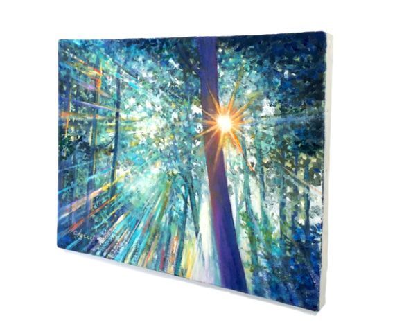 一点物】『 光の森へ 』油絵 F3号 油彩 油画 絵画 風景画 - メルカリ
