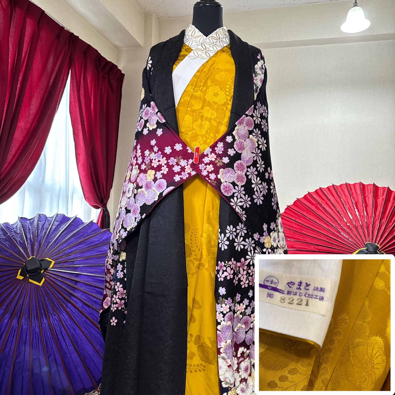 豪華振袖フルセット 辻が花・絞り・翠山工房・落款有・パールトーン