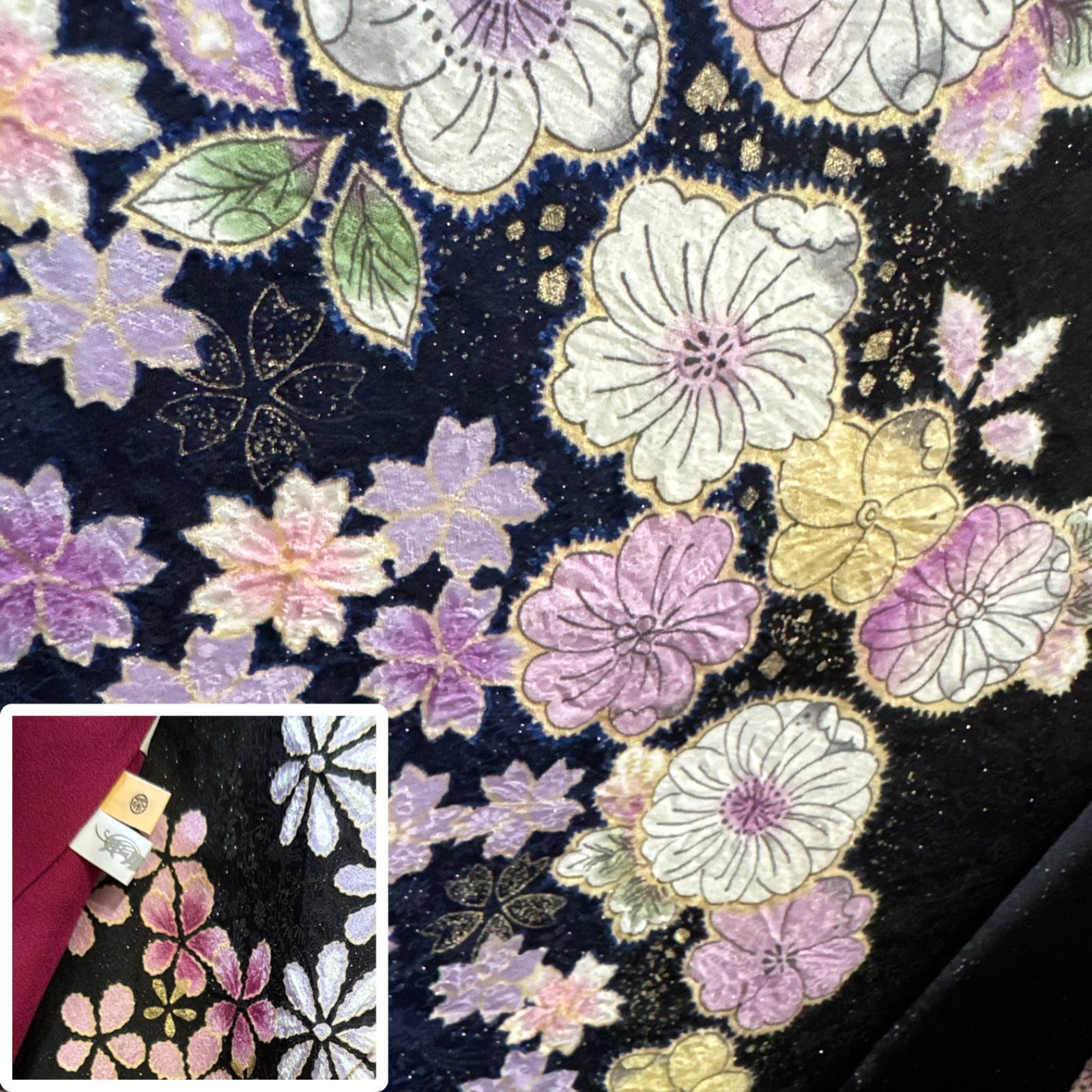 豪華振袖フルセット 辻が花・絞り・翠山工房・落款有・パールトーン