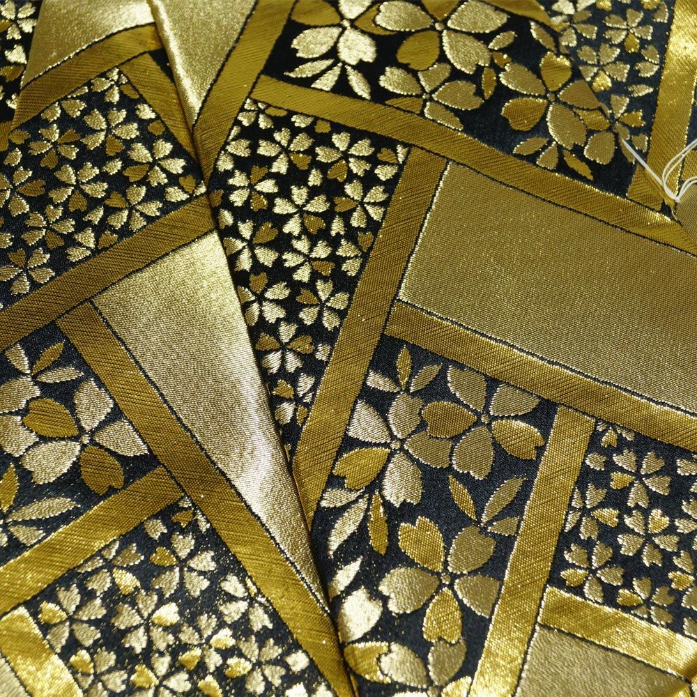  金襴後見帯 踊り用 後見帯 金襴 桧垣に桜 後見結び帯 二部式 作り帯 踊り帯 踊り 帯 着物 踊り着物 リサイクル着物 舞踊 踊り用帯 衣裳 日本舞踊 新舞踊 演劇 舞台 衣装 ステージ カラオケ 踊り子 付け帯 作り帯 帯