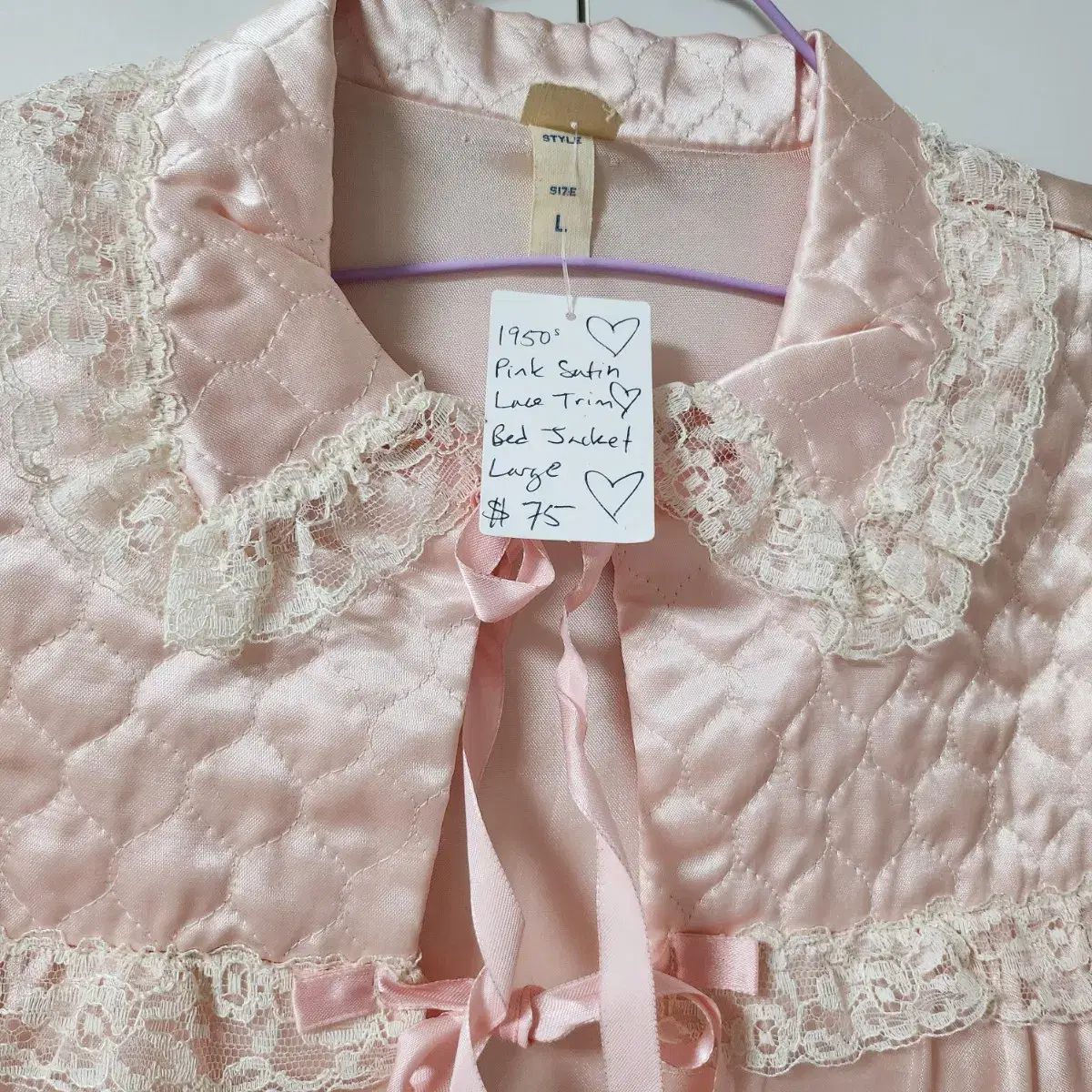  西洋 ヴィンテージ 姫ギャル サテン レース スリップ パジャマ ジャケット カーディガン ローブ ルームウェア ルームウェア パジャマ