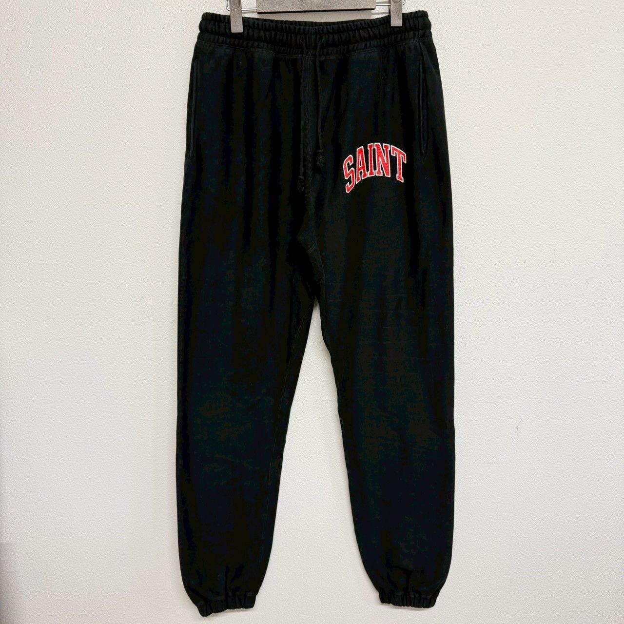 SAINT Mxxxxxx セントマイケル アーチ ロゴ プリント 黒 ブラック スウェット パンツ ロングパンツ 長ズボン セットアップ Sサイズ