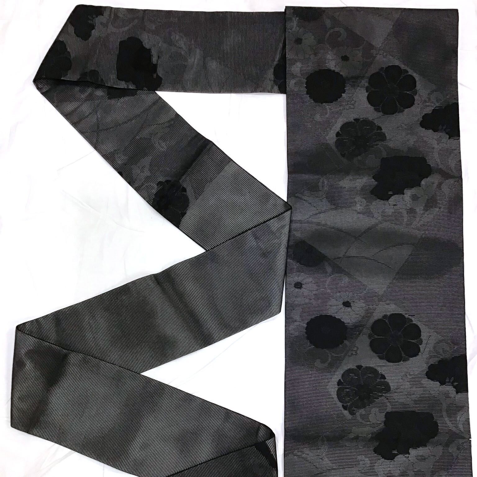  名古屋帯 夏帯 喪服用 花 No.200701-1622 梱包サイズ60 喪服 着物