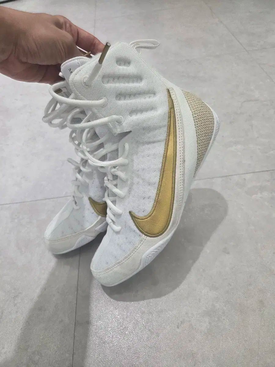 麻Cloth MY3 250 白 GOLD ボクシング シューズ