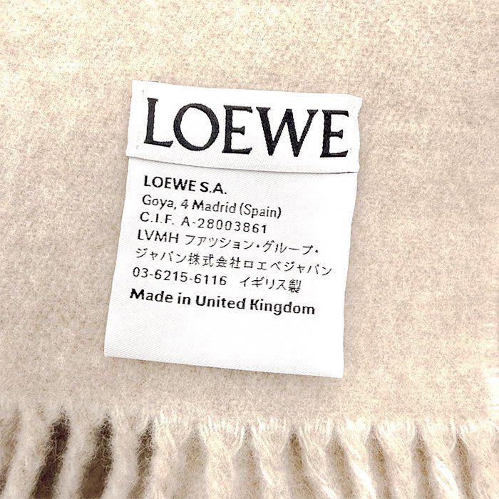 ロエベ LOEWE マフラー ホワイト フリンジ ホワイト（白）系 LOEWE