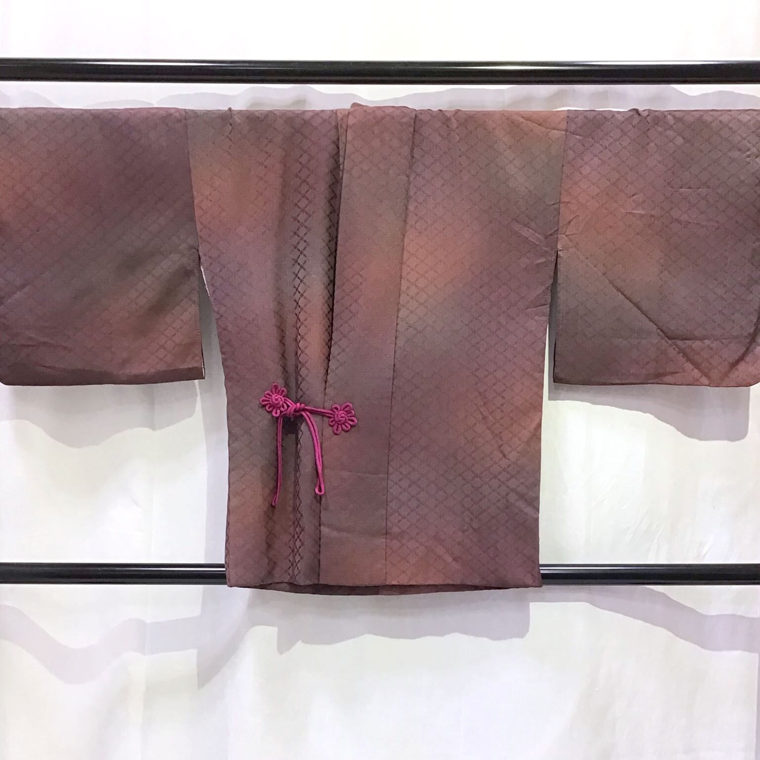 道中着 着物 和装コート 紫系地 No 200701 1638 梱包サイズ60