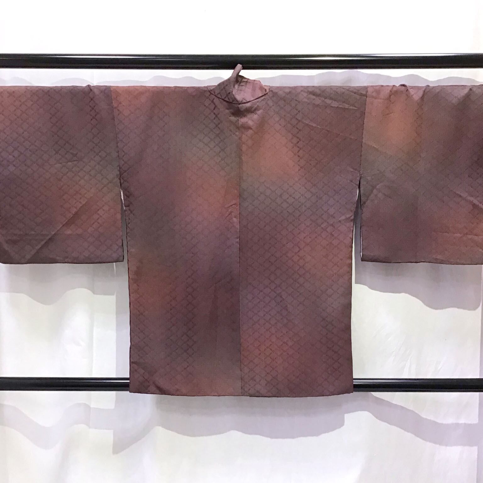 道中着 着物 和装コート 紫系地 No 200701 1638 梱包サイズ60