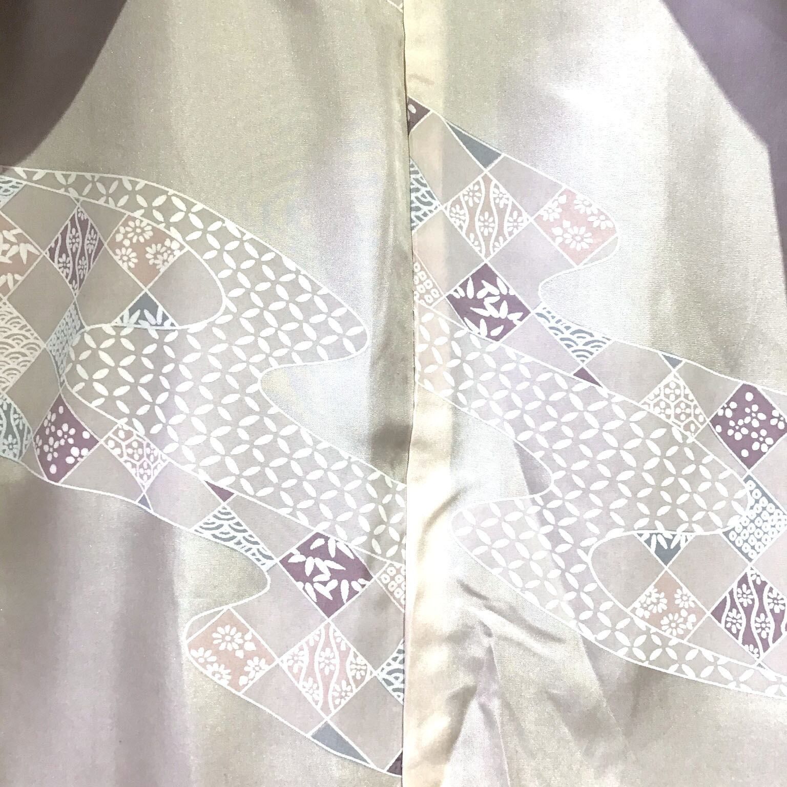  道中着 着物 和装コート 紫系地 No 200701 1638 梱包サイズ60 その他 着物