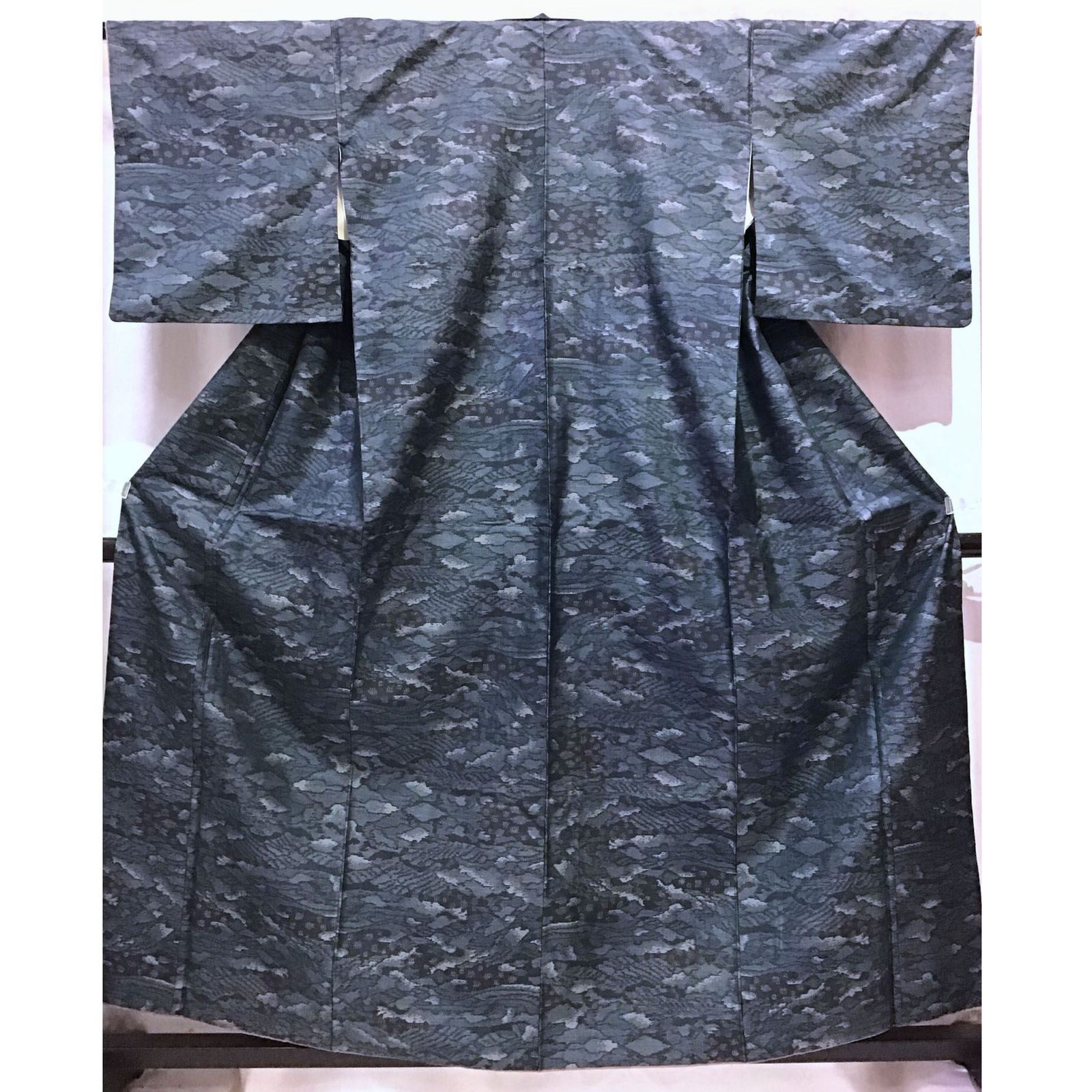 着物 紬 青系地 No.200701-1641 梱包サイズ80