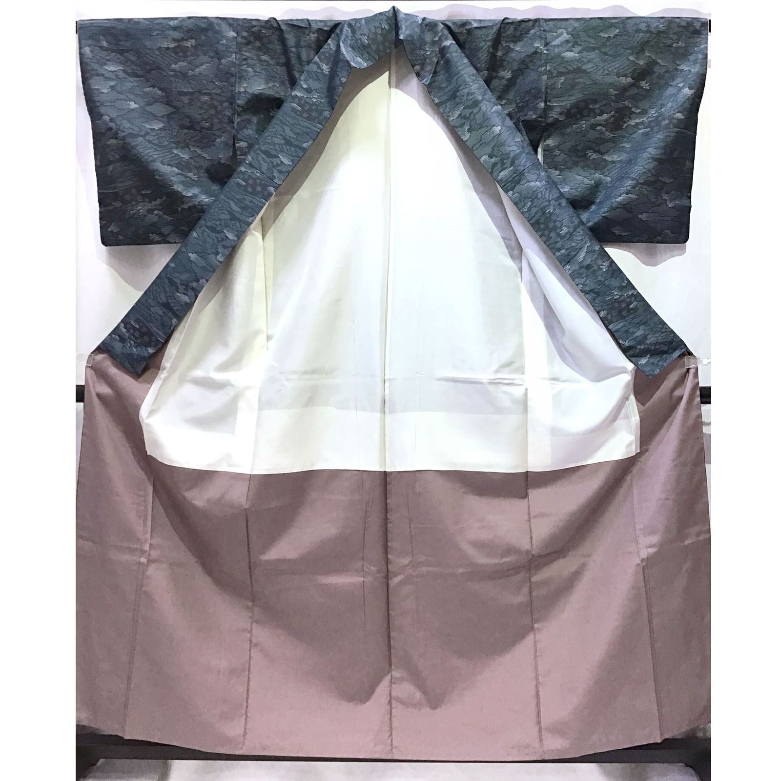 着物 紬 青系地 No.200701-1641 梱包サイズ80