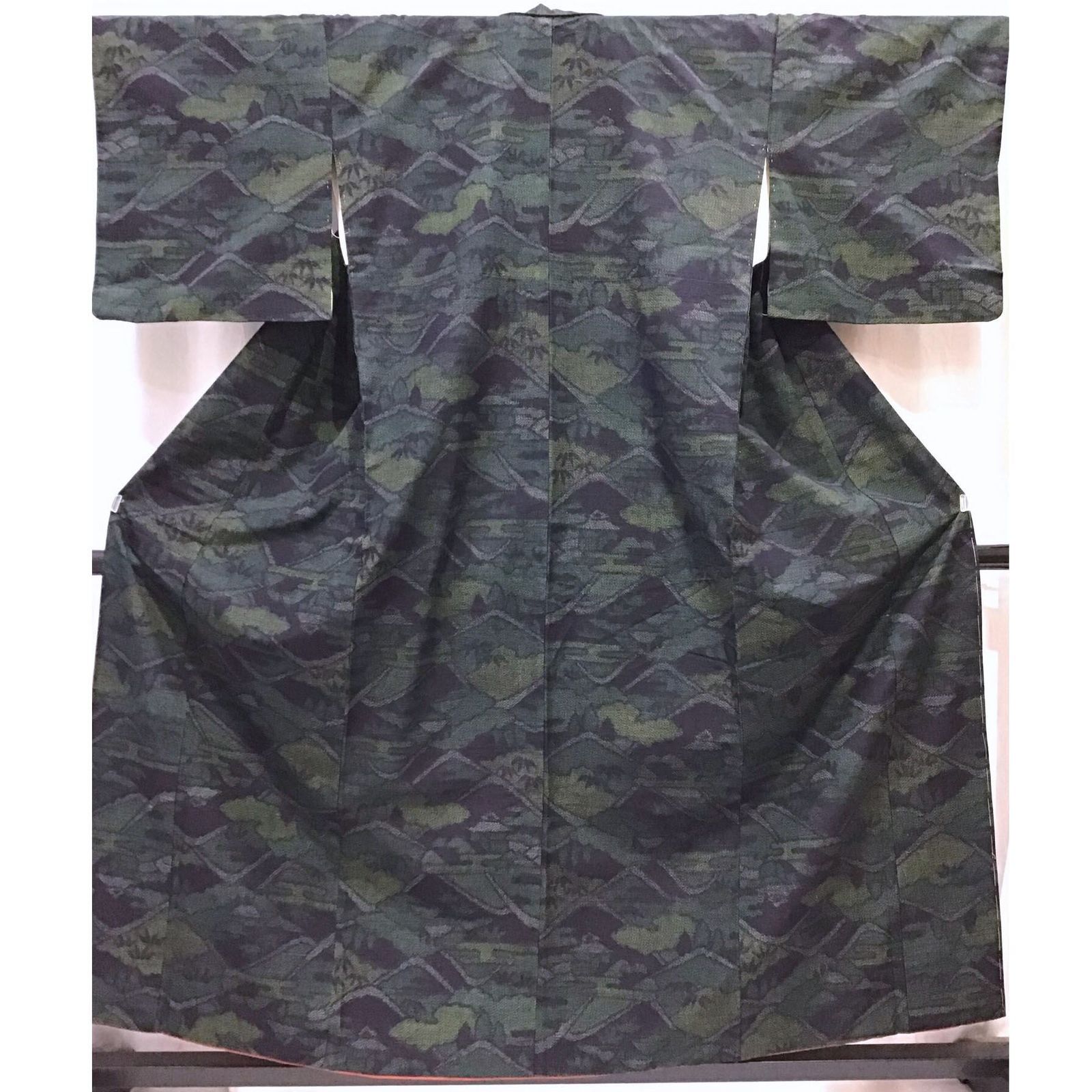 着物 紬 紺系地 No.200701-1647 梱包サイズ80