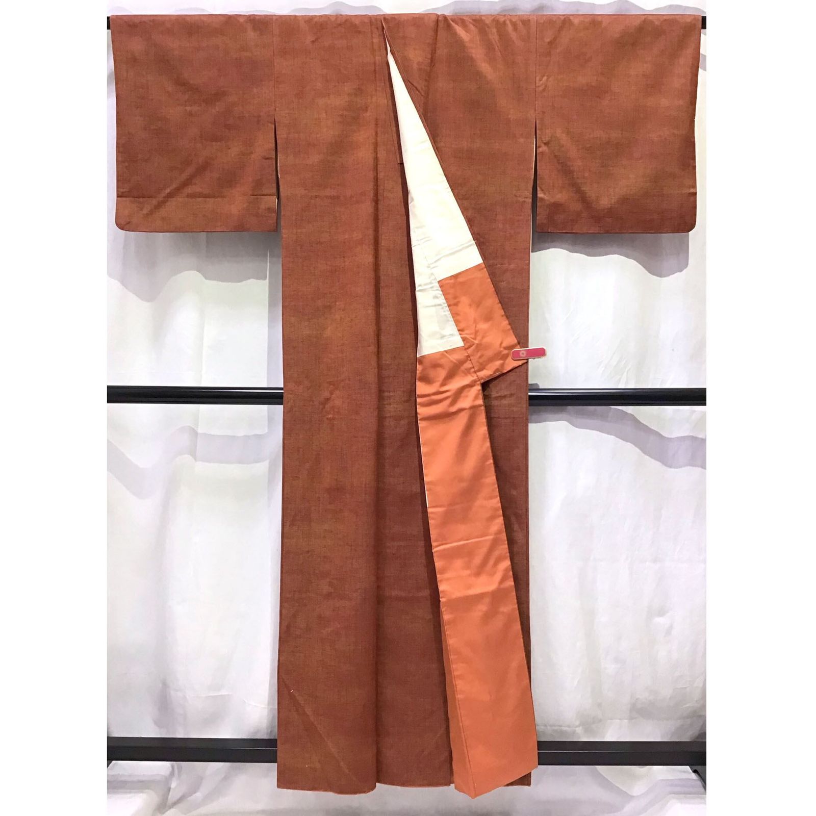 平和屋着物○久留米絣 反物 着尺 麻の葉文様 高鍋俊彦作 証紙付き 綿