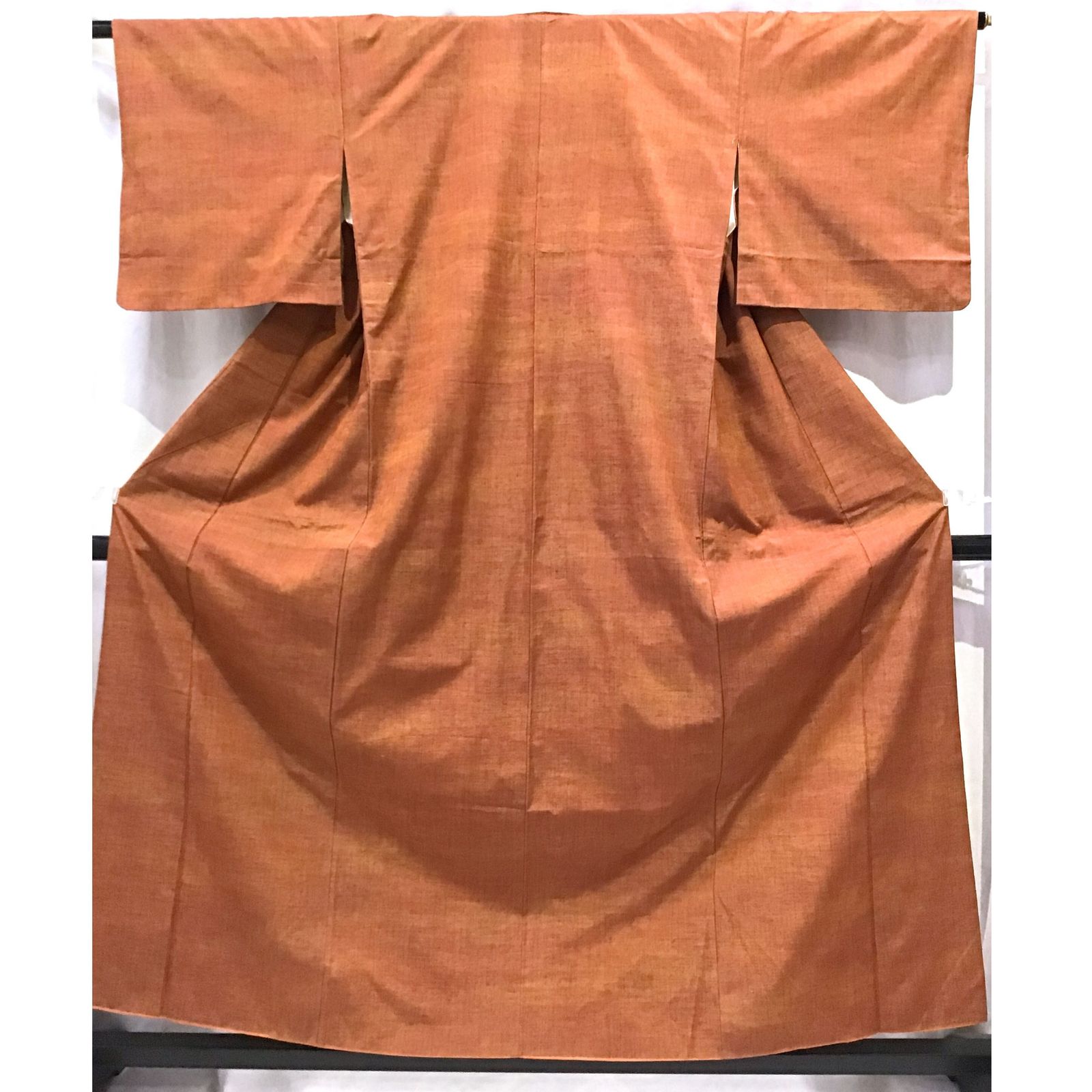 着物 紬 オレンジ系地 No 200701 1666 梱包サイズ80