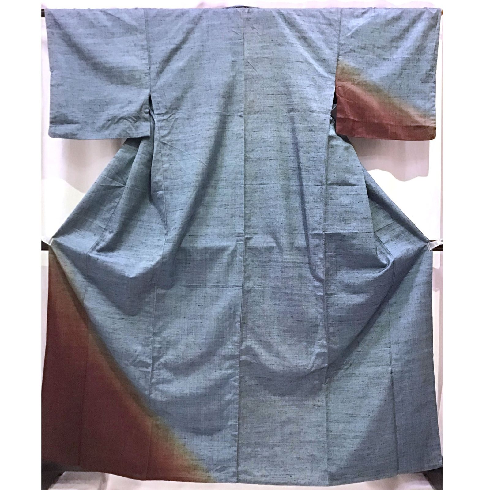 着物 紬 単衣 青系地 No.200701-1670 梱包サイズ80