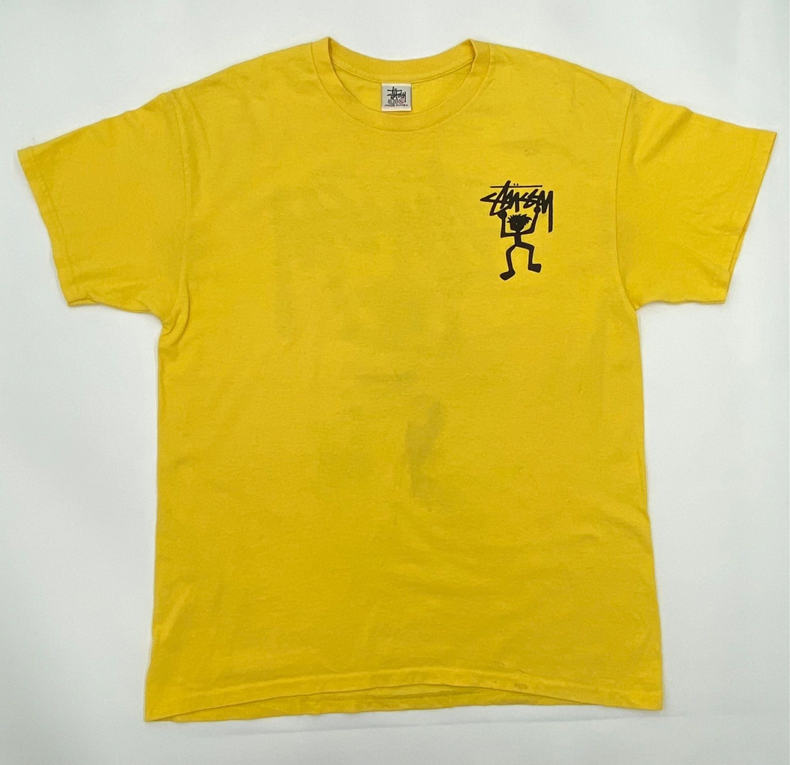 OLD STUSSY 90s 白タグ USA製 XL 黄色 シャドーマン Tシャツ オールド