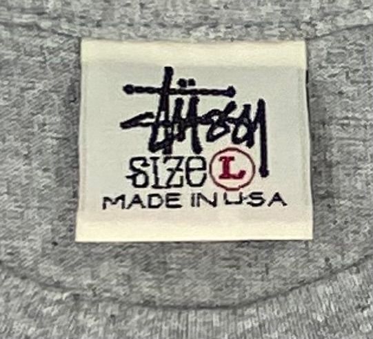 良品 OLD STUSSY 90s 白タグ USA製 XL 濃グレー シャドーマン Tシャツ