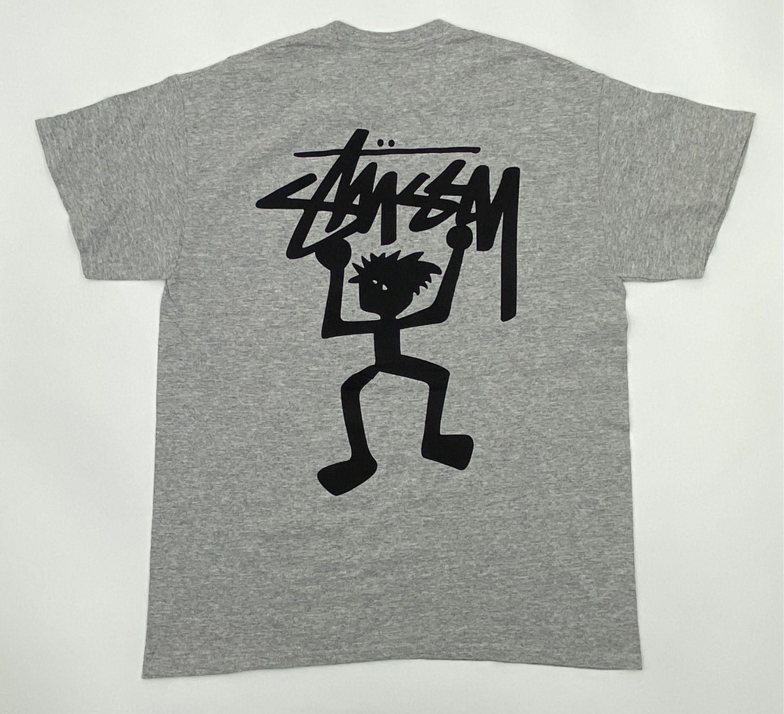 良品 OLD STUSSY 90s 白タグ USA製 XL 濃グレー シャドーマン Tシャツ