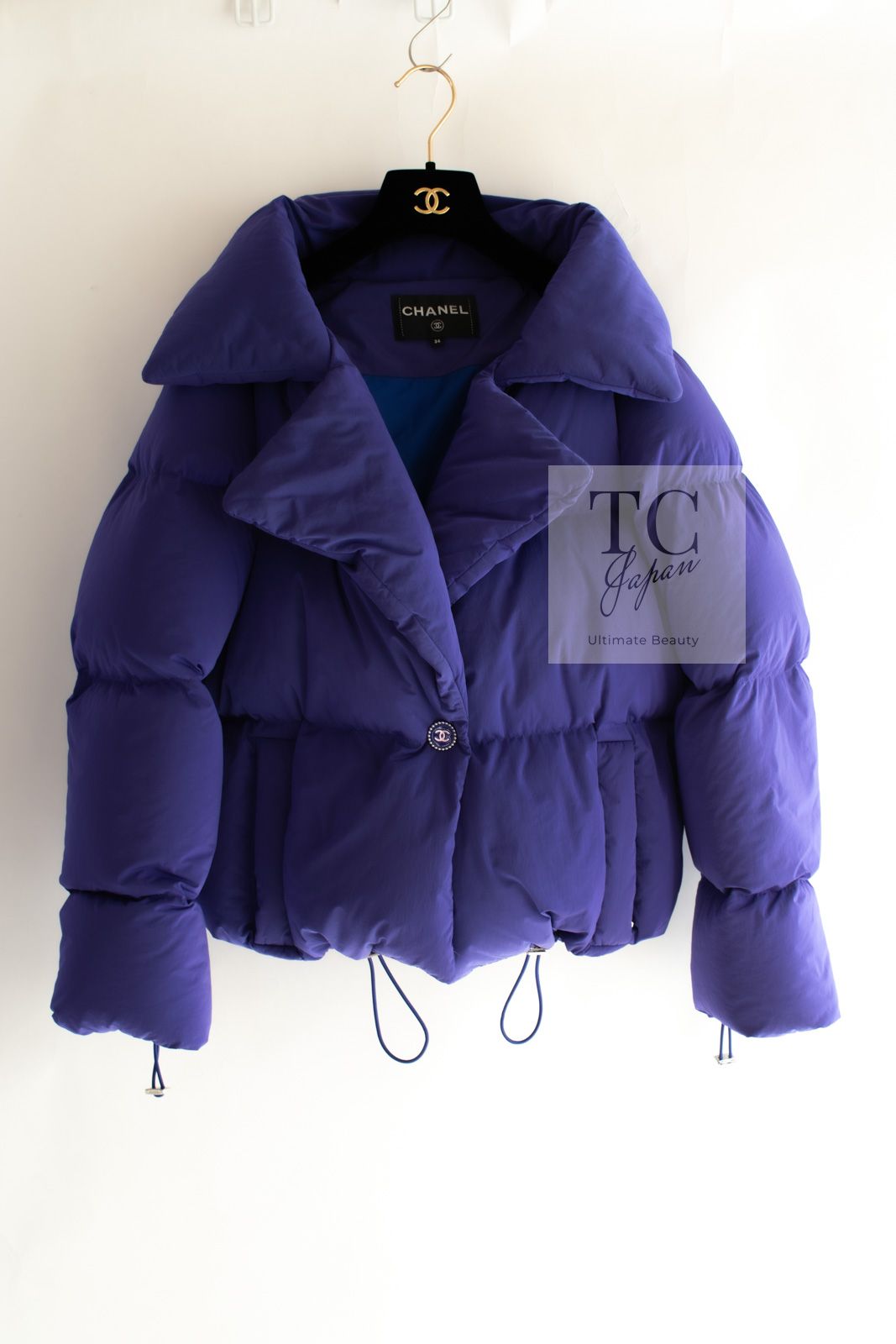 CHANELシャネルダウンコート36 濃紫 シャネル ダウン ジャケット CHANEL バイオレット パープル コート