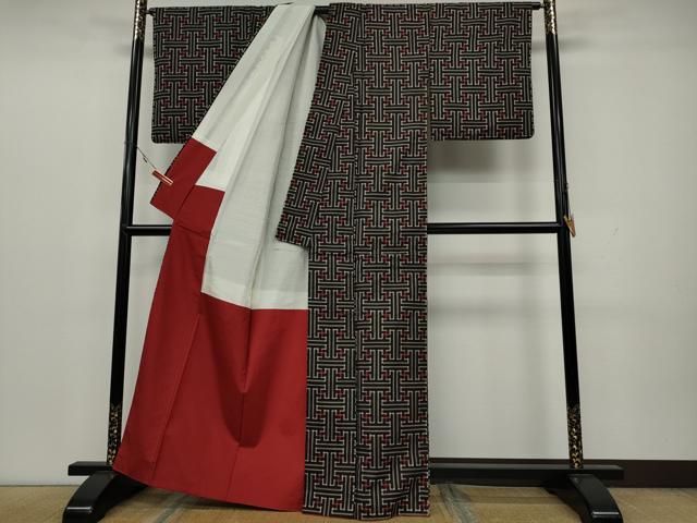 平和屋着物 本場大島紬 龍郷絣 秋名 アンサンブル 正絹 ut