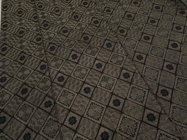  平和屋着物 本場大島紬 龍郷絣 アンサンブル 菱花文 正絹 ut 紬 着物