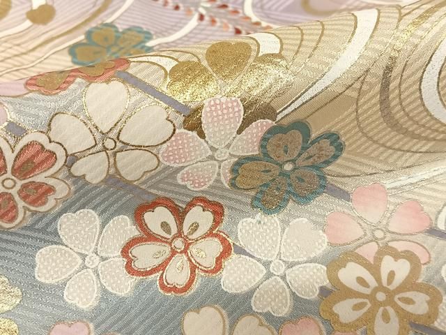 平和屋着物○豪華振袖 流水舞桜 暈し染め 金彩 正絹 逸品 AABC4933zg