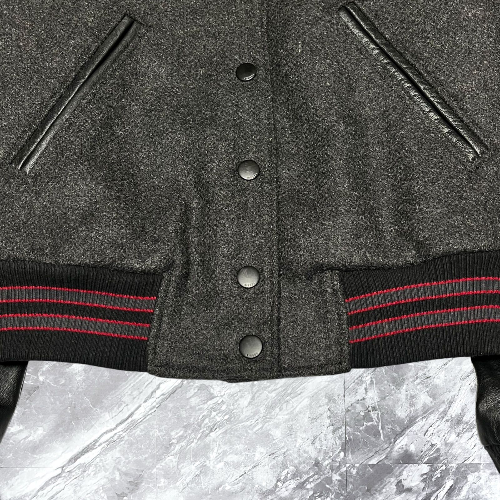 DIESEL ディーゼル スタジャン スタジアムジャンパー ウール レザー