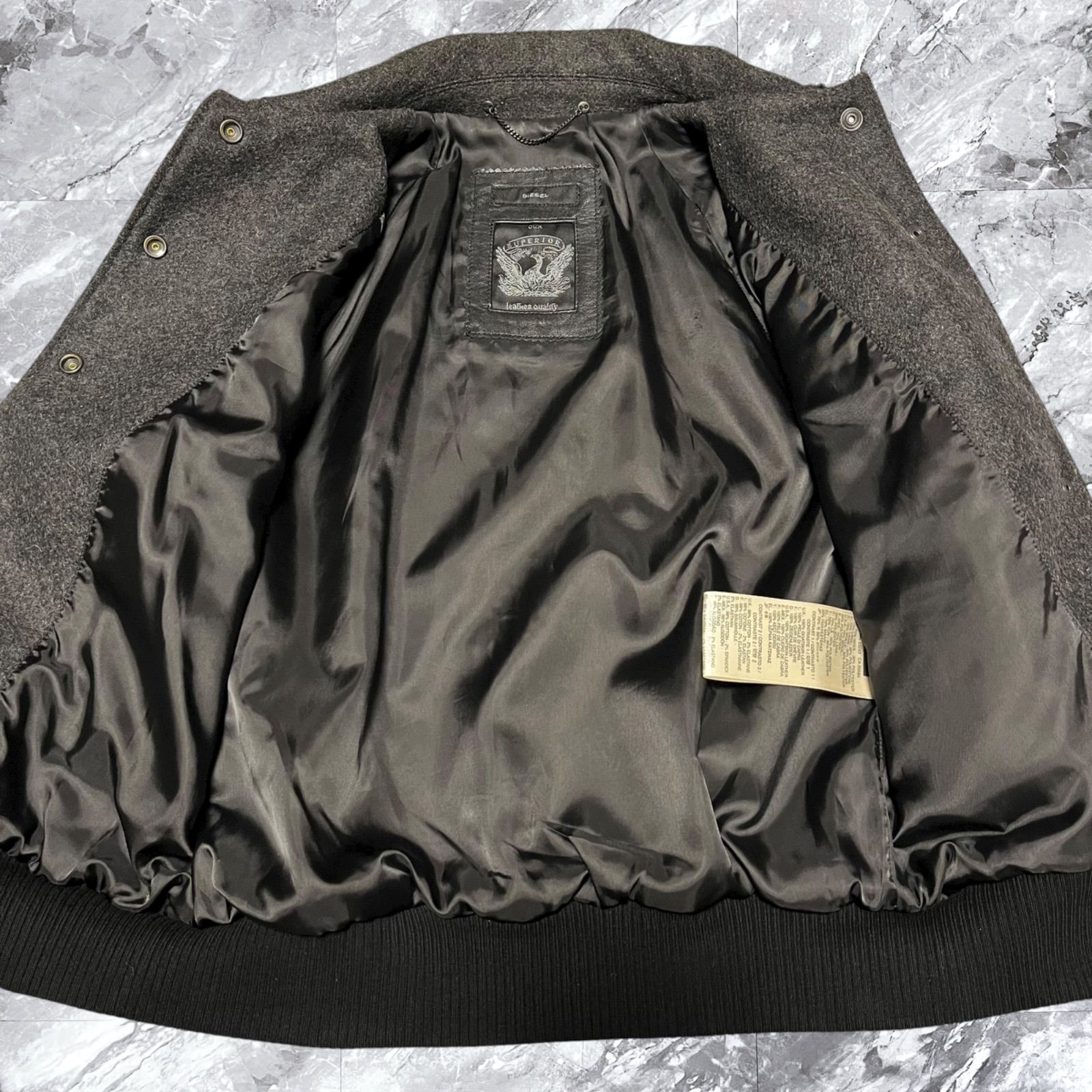 DIESEL ディーゼル スタジャン スタジアムジャンパー ウール レザー