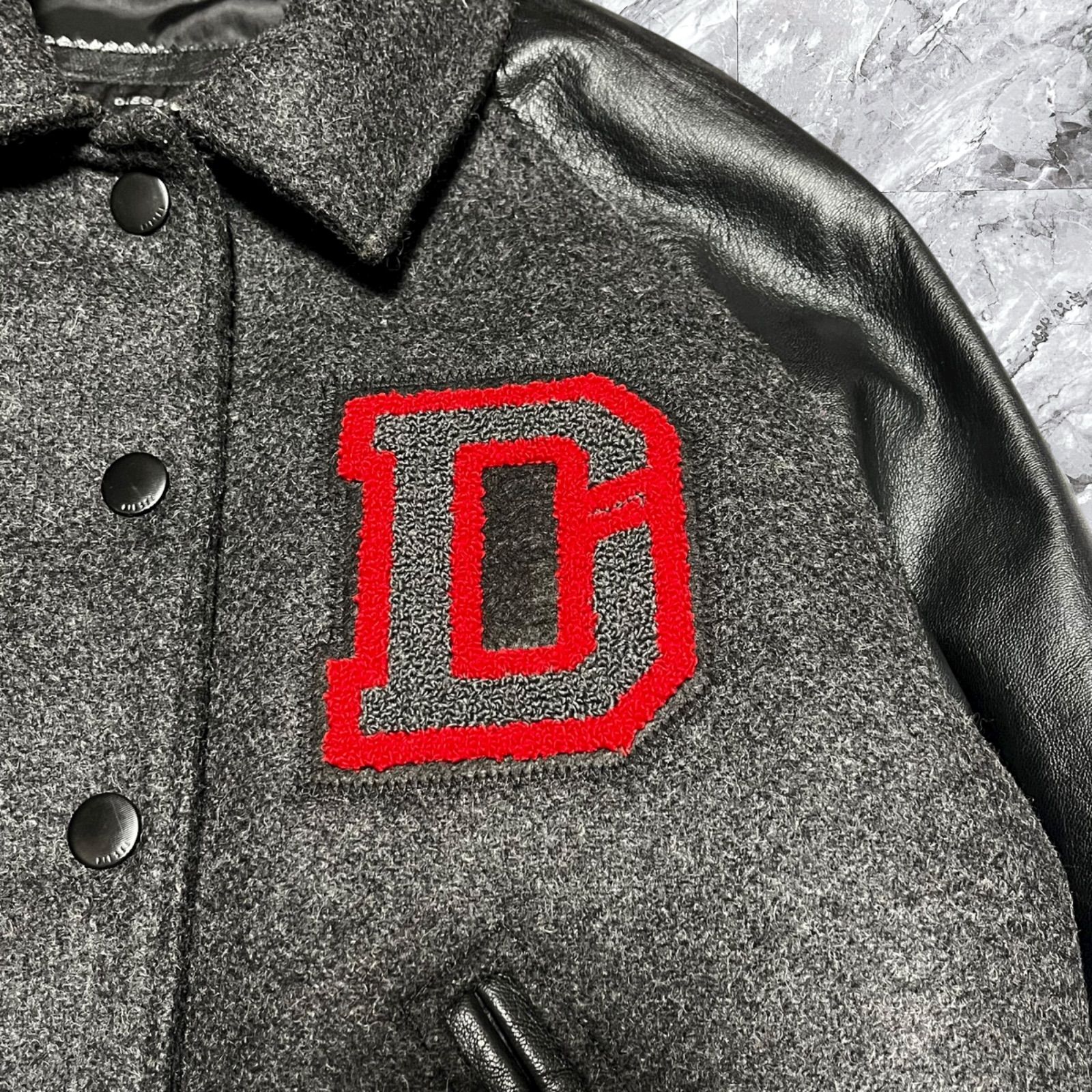 DIESEL ディーゼル スタジャン スタジアムジャンパー ウール レザー