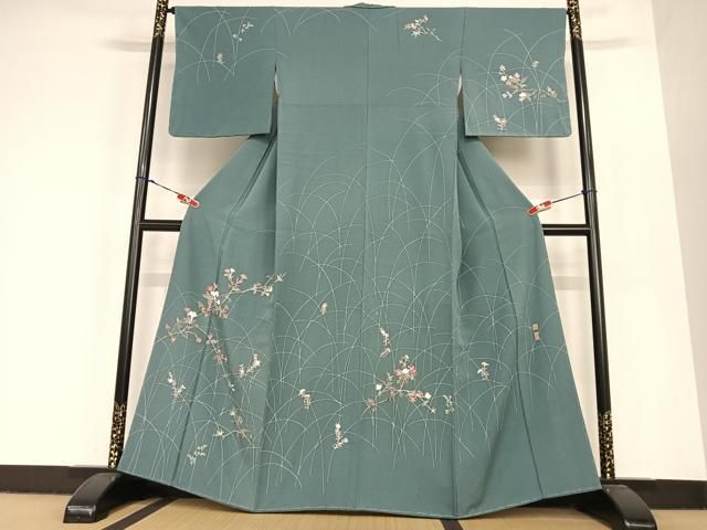 平和屋着物○京加賀友禅 百貫達雄 訪問着 枝花文 暈