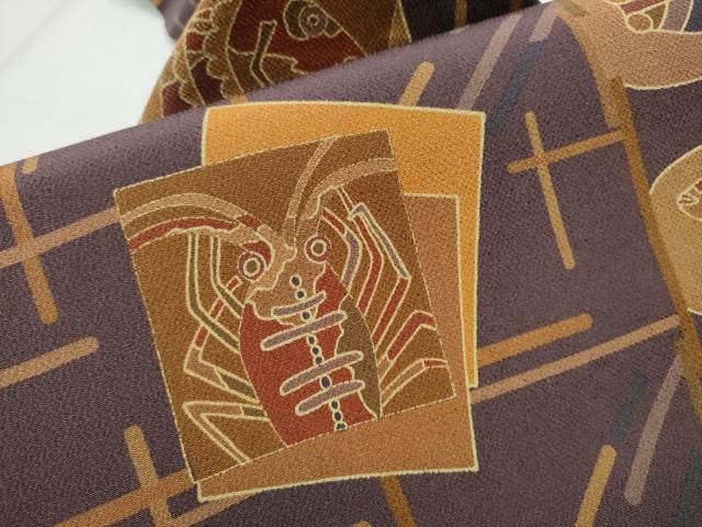 九寸名古屋帯 色紙重ね文