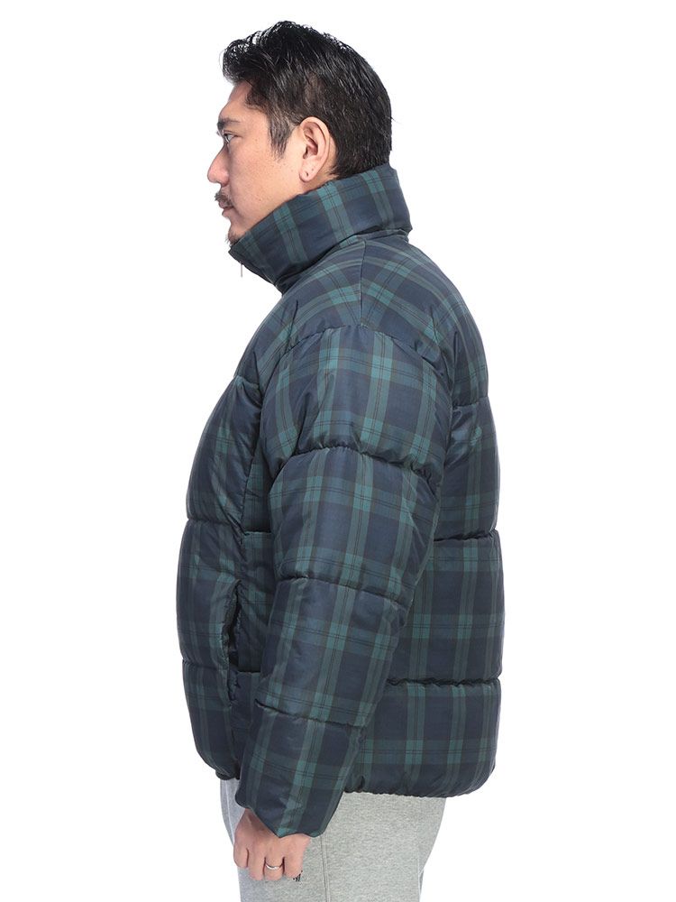 B&T CLUB ビーアンドティークラブ プリントチェック フルジップ 中綿 ボリューム ブルゾン