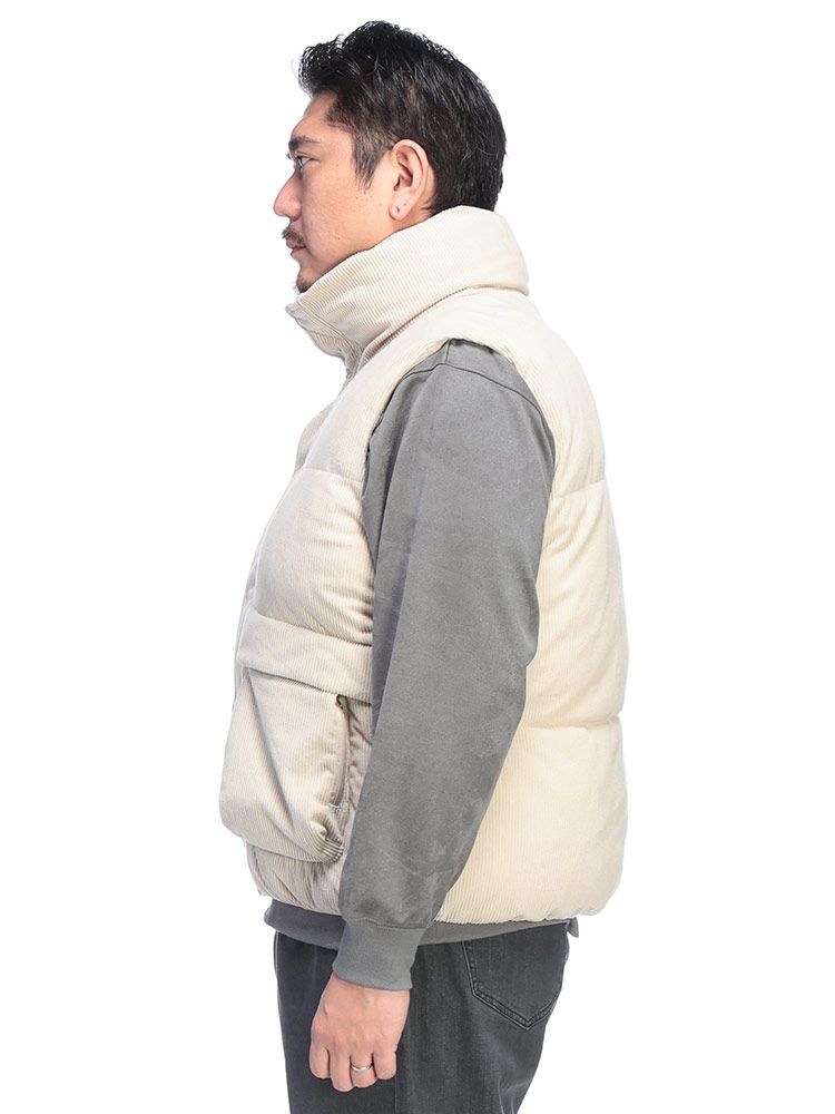 B&T CLUB ビーアンドティークラブ コーデュロイ フルジップ 中綿ベスト