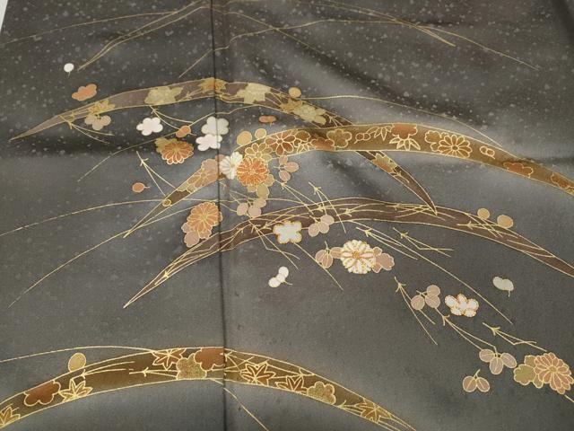 平和屋着物○訪問着 駒刺繍 芝草花文 蛍暈し 金彩 鈴乃屋