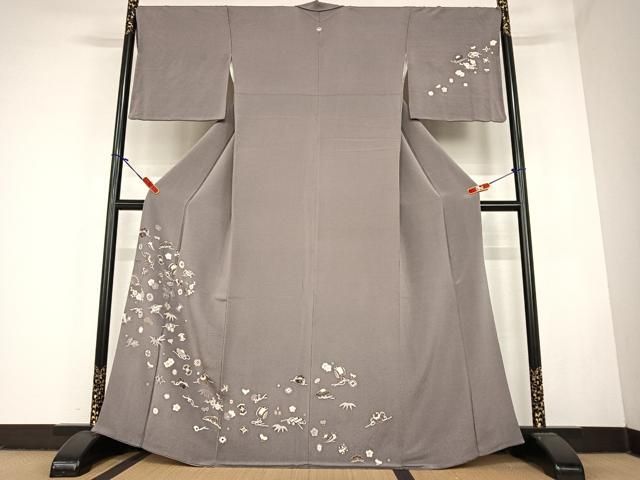 平和屋着物○訪問着 友禅 松竹梅宝尽くし 鬼しぼ縮緬 正絹 逸品