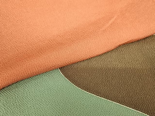 平和屋着物○和染紅型 栗山紅型 栗山吉三郎 訪問着 よろけ縞 鬼